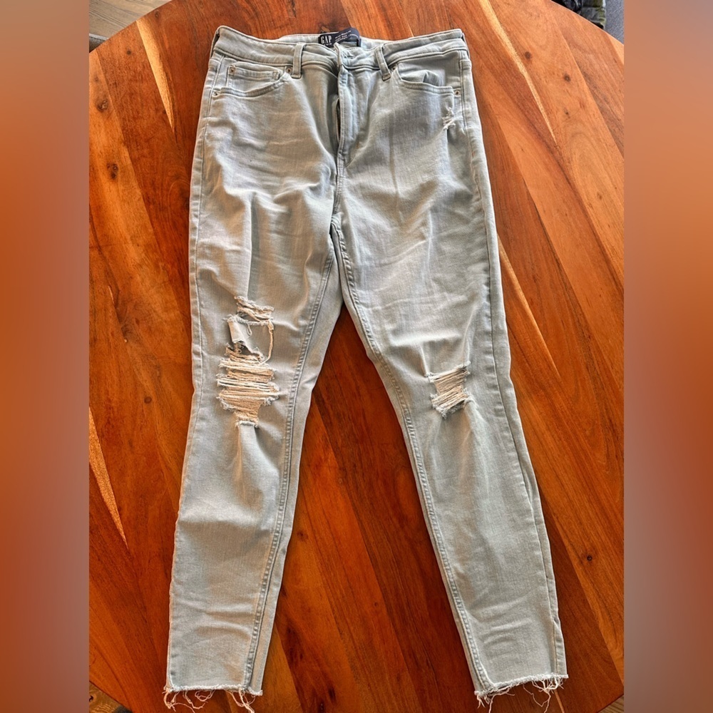 GAP Light Blue Distressed Skinny Jeans
